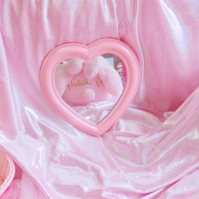 美帮汇 粉色爱心化妆镜子挂镜软妹房间装饰墙挂 学生宿舍梳妆镜