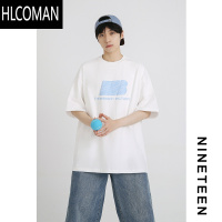 HLCOMAN/ 2025夏季新款青少年学生发泡字母印花短袖T恤宽松潮流男
