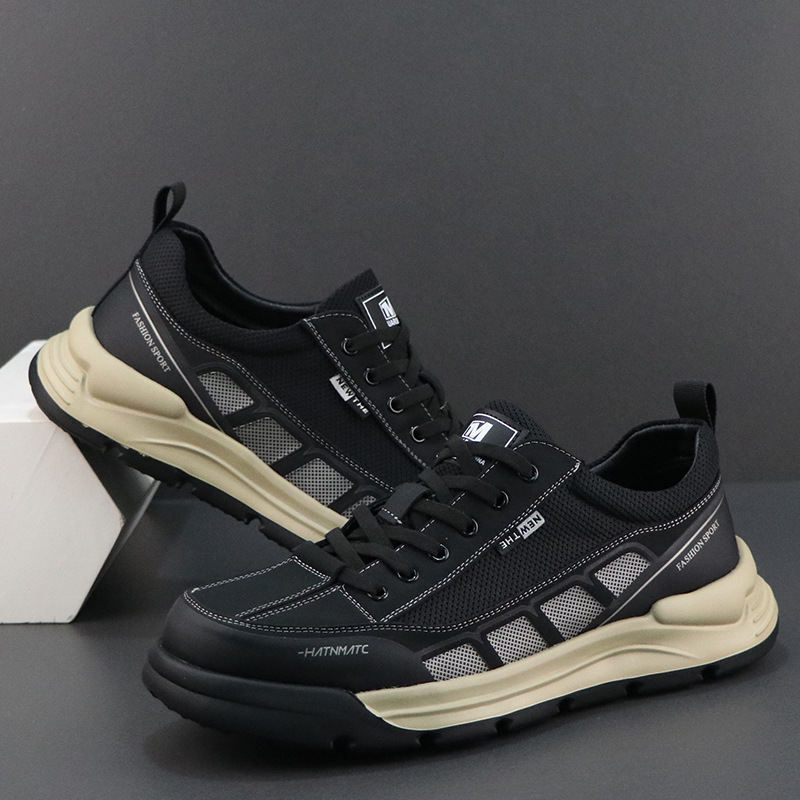 夏季男鞋透气防臭厚底轻便运动鞋网面潮流百搭跑步旅游休闲鞋潮鞋