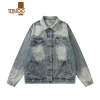 YANXUF383 2023AW国潮做旧工装休闲星星细节百搭牛仔夹克外套男女