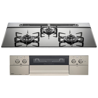 日本原装进口NORITZ/能率燃气灶Piat Multi Grill系列深灰N3S13PWASKSTE天然气75cm