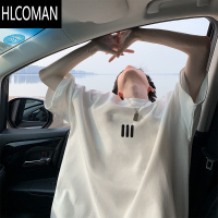 HLCOMAN短袖男款美式简约风夏季宽松半袖白色圆领t恤