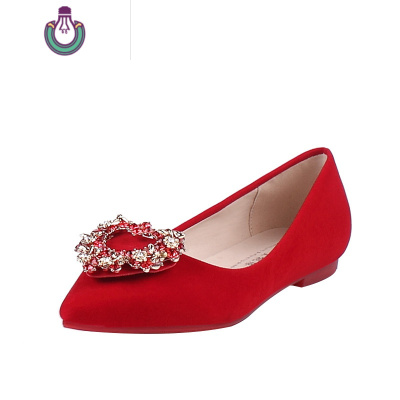 FISHBASKET红色结婚鞋女粗跟2020新款百搭婚纱高跟鞋孕妇平底红秀禾服新娘鞋休闲鞋