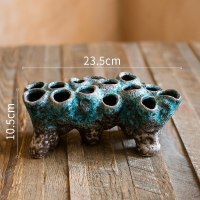 美帮汇藤壶花瓶花器花盆多孔青苔藓绿萝水培禅意茶宠新中式国风 多孔花器(珊瑚瓶C) 中