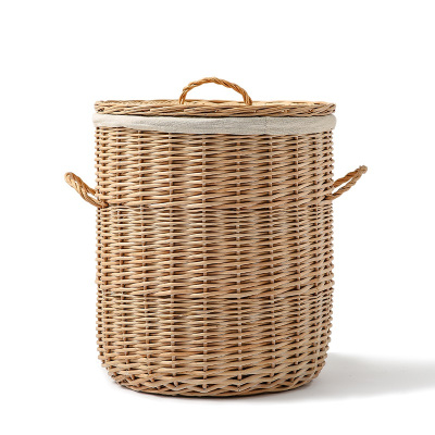藤编收纳筐脏衣篓家用北欧ins风编织宜家简约大号有盖