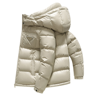 简欧冬季新款防水连帽羽绒服青年男士加厚短款新国标户外羽绒服男