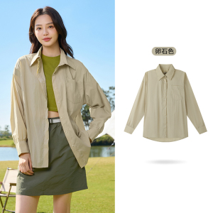 361°运动外套女夏季新款透气简约纯色长袖宽松防晒衬衫上衣女