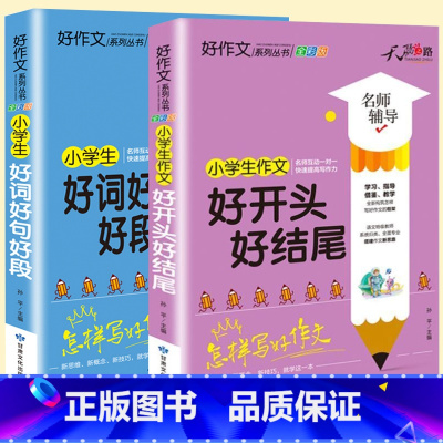 [全套2册]好词好句好段+好开头好结尾 小学通用 [正版]好词好句好段大全小学生三至六年级作文书素材积累语文同步作文优美