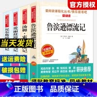 [全4册]鲁滨逊漂流记+爱丽丝漫游奇境记+尼尔斯骑鹅旅行记+汤姆索亚历险记 [正版]全套4册 快乐读书吧六年级下册课外书