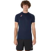 Asics运动排球速干背印男式短袖T恤透气训练比赛服