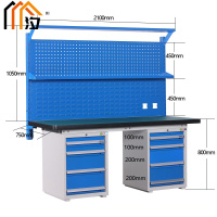汐重型钳工操作台 工具桌210cm张