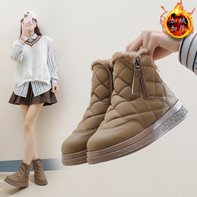 雪地靴女冬季新款加厚加绒老爹鞋休闲保暖百搭厚底棉鞋_1_85
