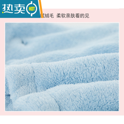 敬平双层加厚白色干发帽包头巾吸水速干浴帽长发女头发干发巾 蓝色 干发帽