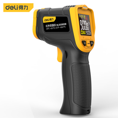 得力(deli)彩屏款测温枪工业红外线测温仪温度计水温检测仪油温枪 DL333900B 单位/个