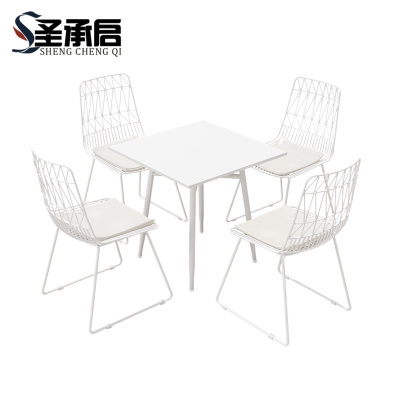 圣承启 室外桌椅 白色方桌+4椅 套
