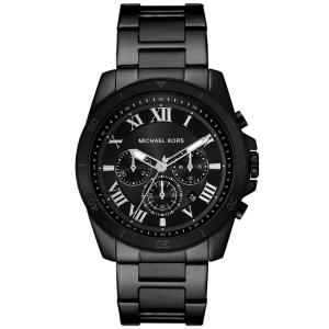 Michael Kors 男表 男士经典黑色不锈钢计时腕表 时尚大气防水设计手表 送男友