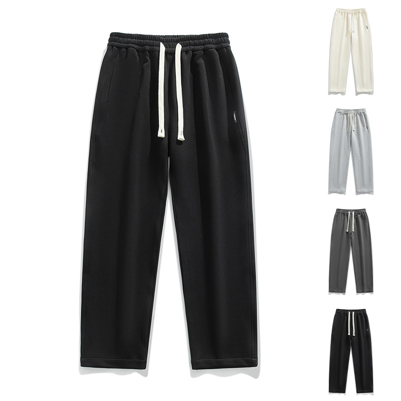 男装春秋季新款休闲裤宽松百搭垂感男女同款裤子纯色抽绳男士长裤