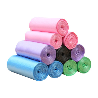 90只装-潘西点断式家用垃圾袋一次性中号垃圾袋子黑色塑料袋50*45CM薄款5卷新老包装随机发货5卷90只颜色随机