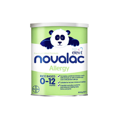 拜耳Novalac婴幼儿防过敏奶粉宝怡乐熊猫大米奶粉800g针对牛奶蛋白过敏宝宝1罐