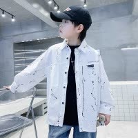 男童衬衫长袖春秋款新款韩版儿纯棉中大童上衣痞帅秋装衬衣潮