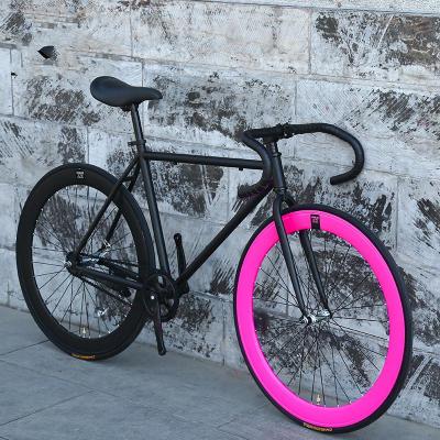 死飞自行车男女款式成人学生活飞倒刹车单车实心胎赛车公路车26寸死飞公路车自行车便携轻巧轻便脚踏车男女变速脚踏车可带人