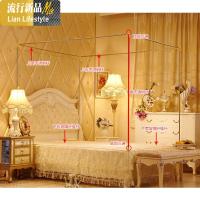 方顶拉链蚊帐三开 1.5米1.8m床有底坐床不锈钢老式蚊帐双人家用 三维工匠