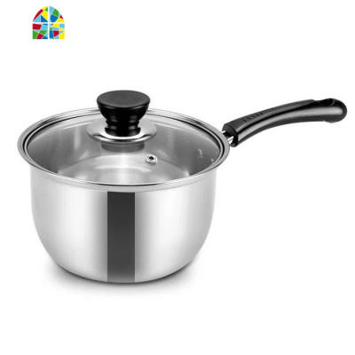 加厚煮面小奶锅迷你小锅泡面辅食锅电磁炉燃气 FENGHOU 18CM双柄+蒸格适合1个人用