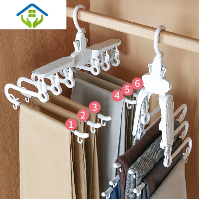 御蓝锦多功能裤架魔术裤夹挂衣架多层伸缩裤子家用移动折叠衣柜收纳S器新升级-魔术裤架（一件顶6件对衣柜空间要求更低）