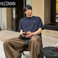 HLCOMAN日系CityBoy基础款t恤男生短袖夏季2025新款简约宽松上衣