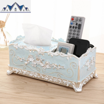 抽纸盒欧式纸巾客厅简约创意家用纸抽北欧茶几多功能遥控器收纳盒 三维工匠