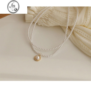 JiMi钟楚曦复古法式双层珍珠项链女轻奢小众设计高级感夏季锁骨链配饰 双层珍珠项链