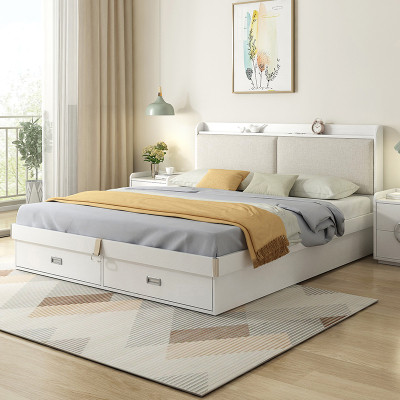 5米抽屉式床布软靠落地式高箱储物床