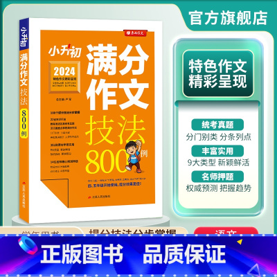 小升初满分作文 [正版]2024新版 实验班 小升初满分作文技法800例 小学毕业升学语文作文专项训练 新初一语文满分作
