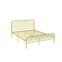 北欧ins网红风斯黛拉金色双人铁床极简设计师1.8米床铁艺床成人 1500mm*2000mm_金色(排骨架