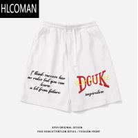 HLCOMAN美式痞帅hiphop休闲短裤男夏季潮牌百搭宽松情侣装抽绳运动五分裤