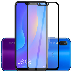 [买2送手机壳]轻万适用华为nova3i钢化膜honor全屏玻璃贴膜huawei黑色高清手机保护膜