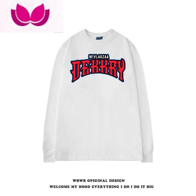 七斓秋季潮牌个性字母印花长袖t恤男美式设计感宽松街头打底上衣