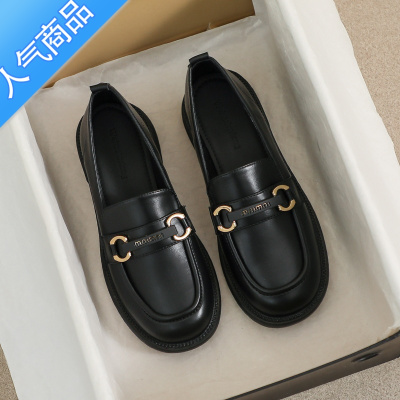 SUNTEK法式乐福鞋女夏2023年新款软底单鞋百搭英伦小皮鞋大码女鞋41一43