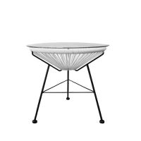 质凡 户外藤椅沙发茶几组合室内庭院家具客厅单人休闲小沙发 茶几(白色)