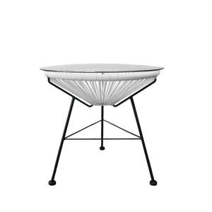 质凡 户外藤椅沙发茶几组合室内庭院家具客厅单人休闲小沙发 茶几(白色)