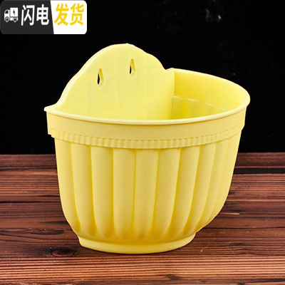 三维工匠简约塑料绿萝多肉吊盆挂盆 垂吊花盆壁挂式花盆 悬挂式吊篮盆 砖红色6个(配挂钩) 特大[口长24.5CM花盆容器