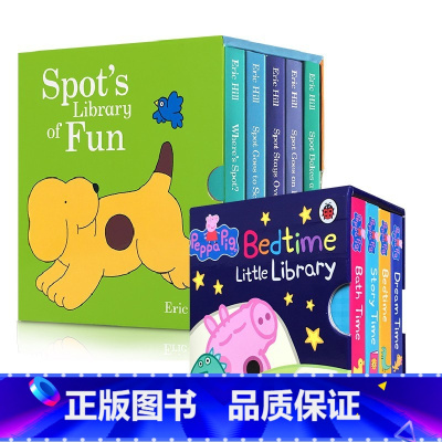 [正版]送音频英文原版Peppa Pig Bedtime Little Library4册粉红猪小妹手掌书where'