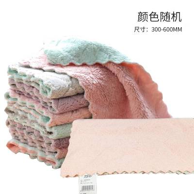 绮罗香 双面双色珊瑚绒吸水抹布 平方克重400g 300*600mm/条