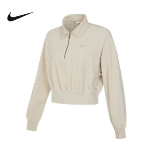 Nike/耐克卫衣运动休闲灯芯绒半拉链翻领女装套头衫DQ5939-104 C