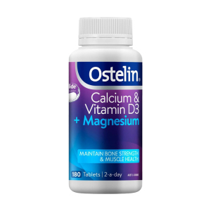 奥斯特林 Ostelin 钙镁片180粒 1瓶装 钙片+维生素D3+镁 支持骨骼肌肉健康 澳洲进口