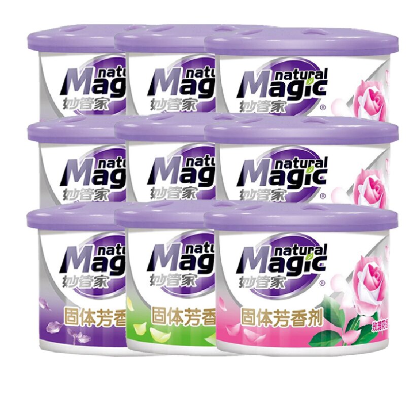 妙管家固体芳香剂套装(薰衣草香120g*3+柠檬清香120g*3+玫瑰花香120g*3)