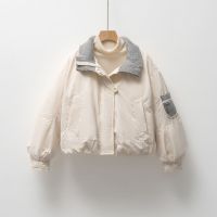 90鸭绒羽绒服女新国标休闲夹克型秋冬简约纯色宽松外套_855272