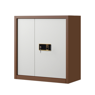 帅畅指纹电子保密柜钢制密码文件柜档案柜矮柜资料柜办公柜 单节咖白钥匙指纹