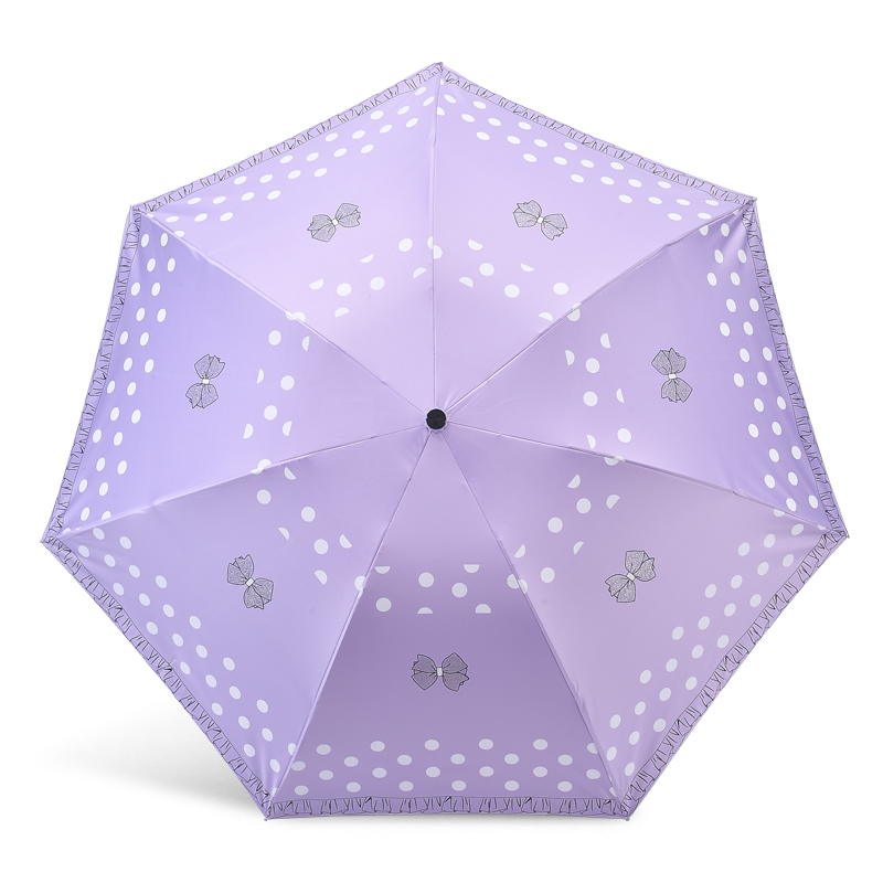 天堂伞伞太阳伞防晒遮阳伞雨伞女韩国小清新晴雨两用三折叠 紫色