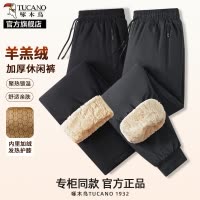 啄木鸟防风防水棉裤男士休闲裤冬季羊羔绒裤子加绒加厚防寒卫裤K
